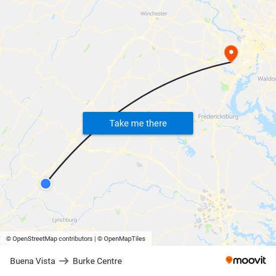 Buena Vista to Burke Centre map