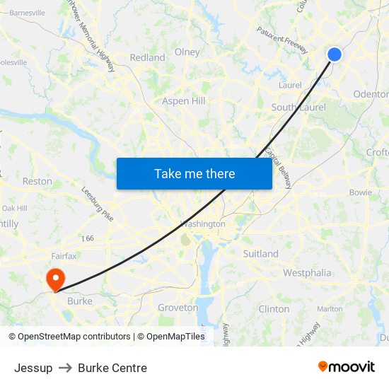 Jessup to Burke Centre map