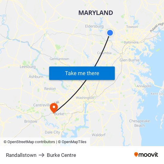 Randallstown to Burke Centre map