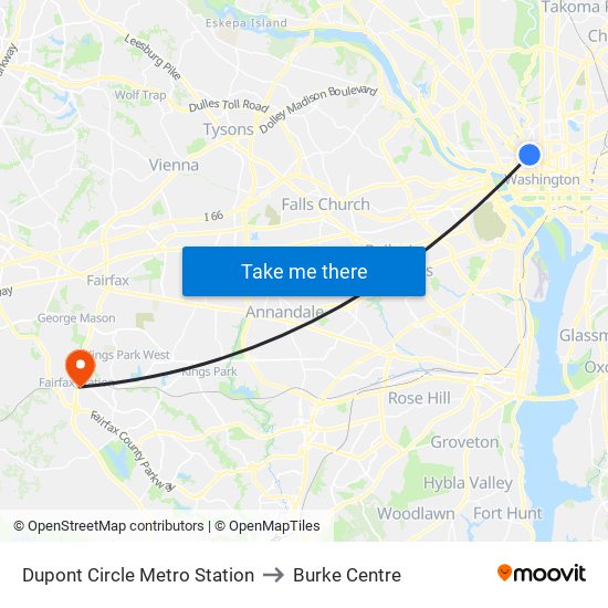 Dupont Circle Metro Station to Burke Centre map