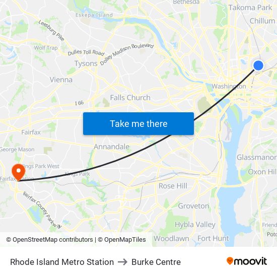 Rhode Island Metro Station to Burke Centre map