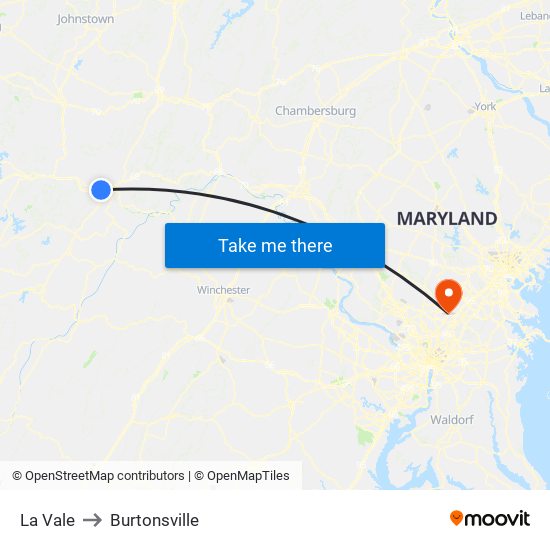 La Vale to Burtonsville map