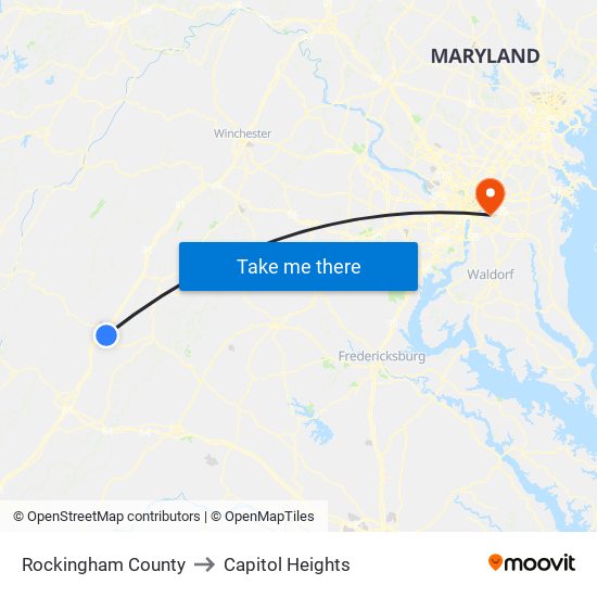 Rockingham County to Capitol Heights map