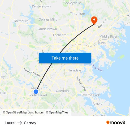 Laurel to Carney map