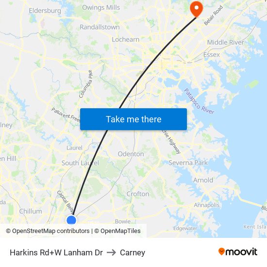 Harkins Rd+W Lanham Dr to Carney map