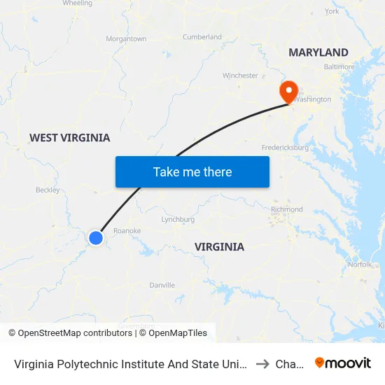 Virginia Polytechnic Institute And State University - Hahn Lot to Chantilly map