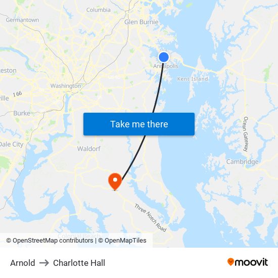 Arnold to Charlotte Hall map