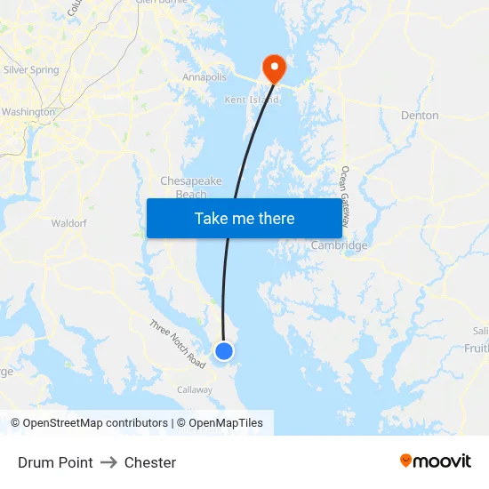 Drum Point to Chester map
