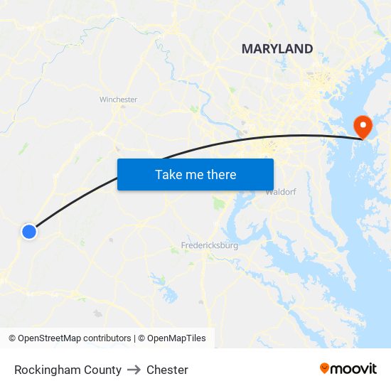 Rockingham County to Chester map