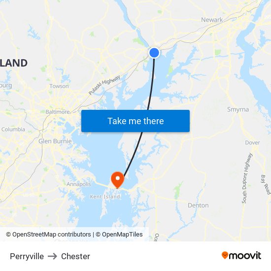 Perryville to Chester map