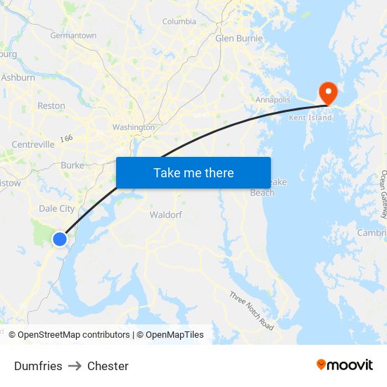 Dumfries to Chester map