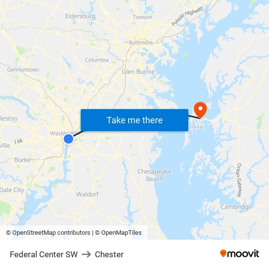 Federal Center SW to Chester map