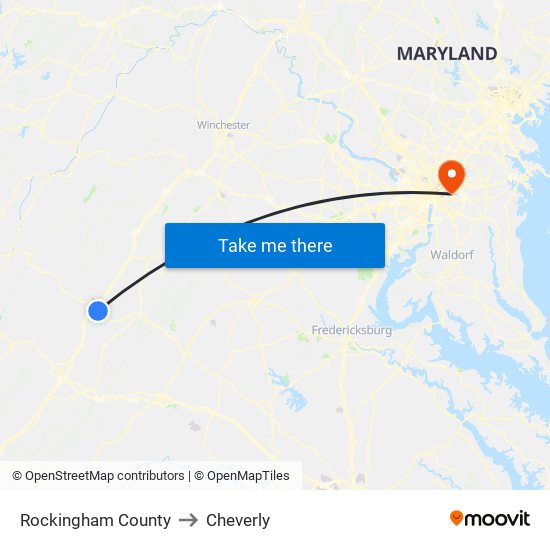 Rockingham County to Cheverly map