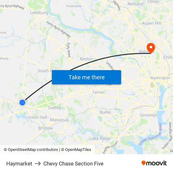 Haymarket to Chevy Chase Section Five map