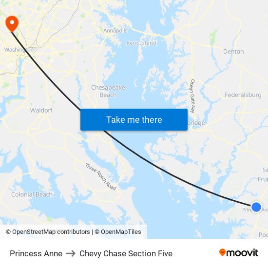 Princess Anne to Chevy Chase Section Five map