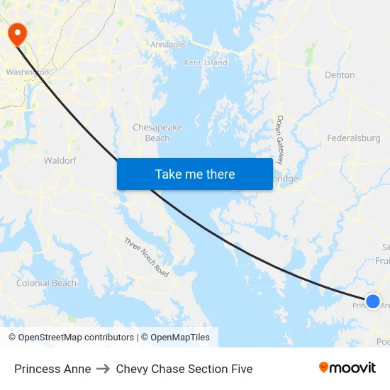 Princess Anne to Chevy Chase Section Five map