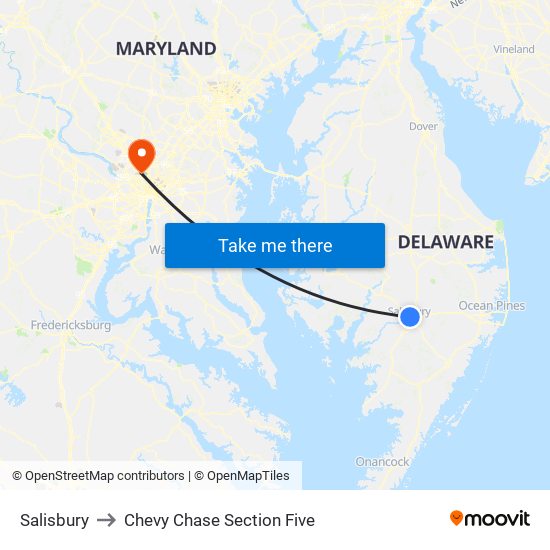 Salisbury to Chevy Chase Section Five map