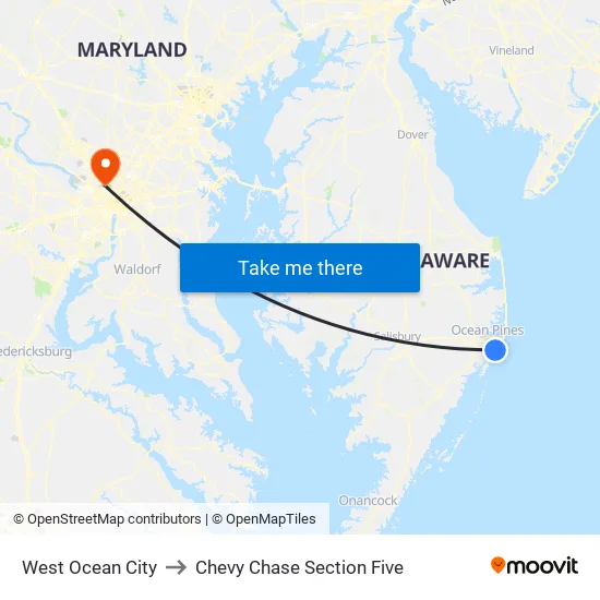 West Ocean City to Chevy Chase Section Five map
