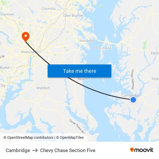 Cambridge to Chevy Chase Section Five map