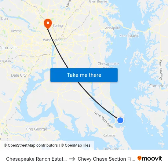 Chesapeake Ranch Estates to Chevy Chase Section Five map