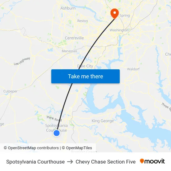 Spotsylvania Courthouse to Chevy Chase Section Five map