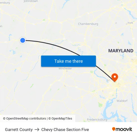 Garrett County to Chevy Chase Section Five map