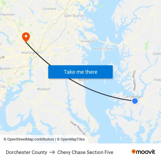 Dorchester County to Chevy Chase Section Five map