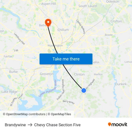 Brandywine to Chevy Chase Section Five map