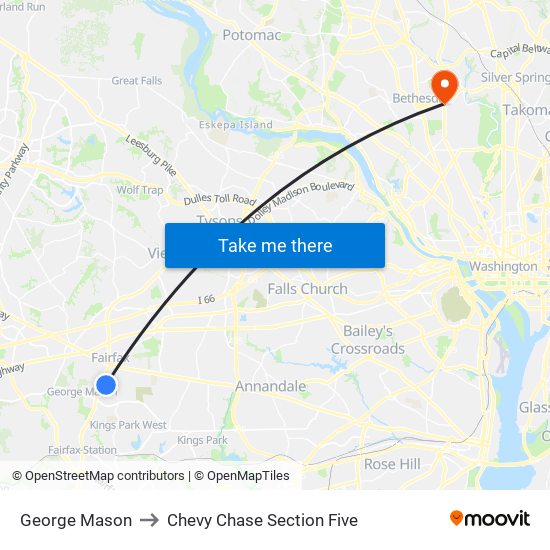 George Mason to Chevy Chase Section Five map