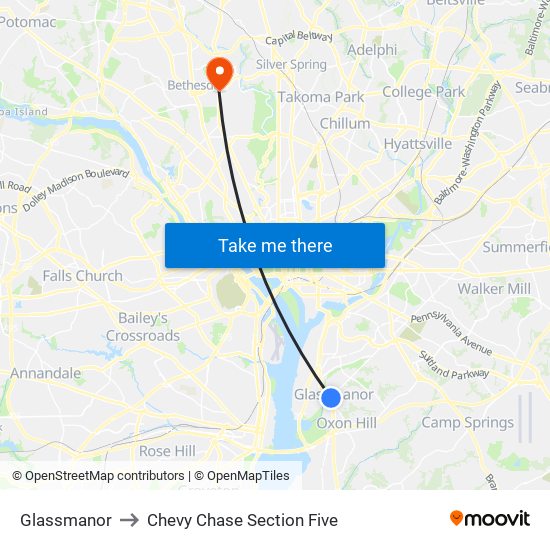 Glassmanor to Chevy Chase Section Five map