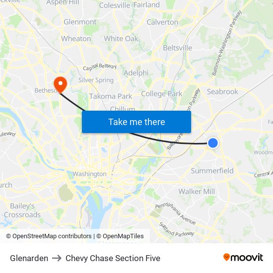 Glenarden to Chevy Chase Section Five map