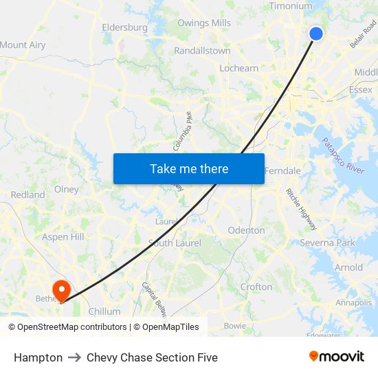 Hampton to Chevy Chase Section Five map