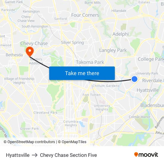 Hyattsville to Chevy Chase Section Five map