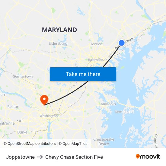 Joppatowne to Chevy Chase Section Five map