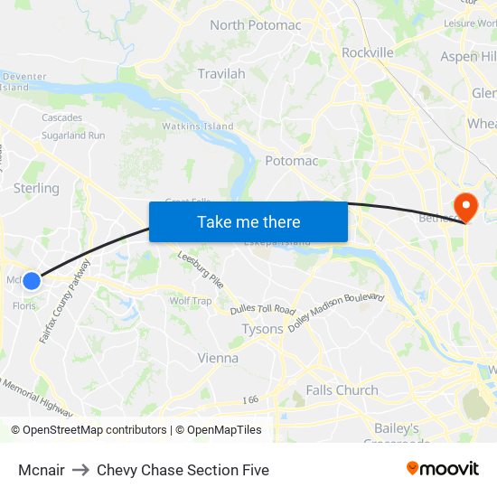 Mcnair to Chevy Chase Section Five map