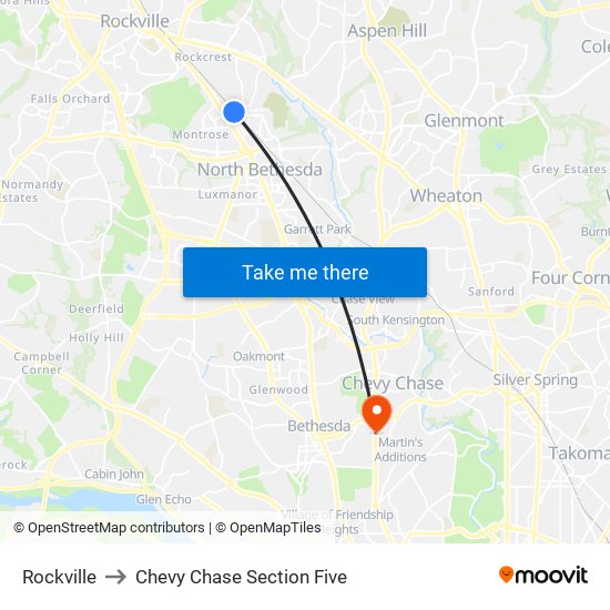 Rockville to Chevy Chase Section Five map