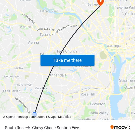 South Run to Chevy Chase Section Five map