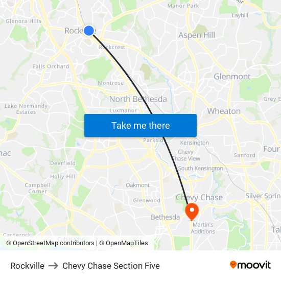 Rockville to Chevy Chase Section Five map