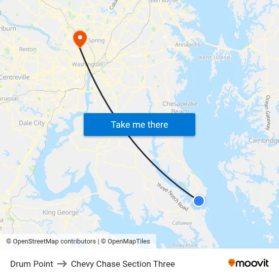 Drum Point to Chevy Chase Section Three map