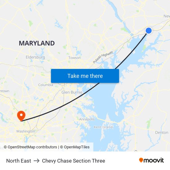 North East to Chevy Chase Section Three map