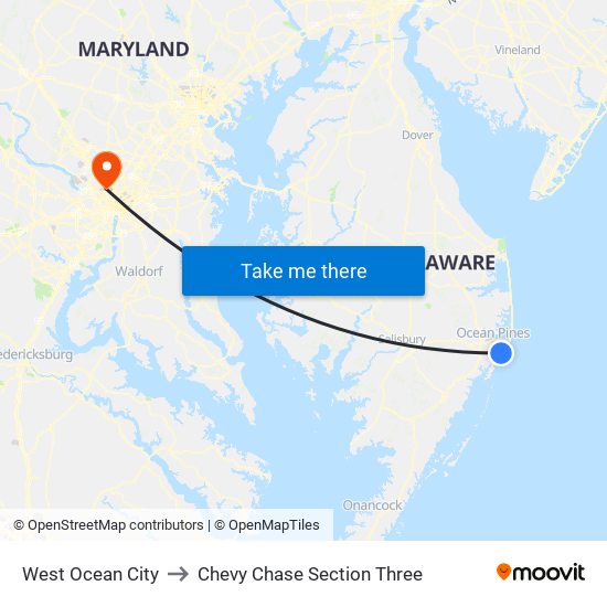 West Ocean City to Chevy Chase Section Three map