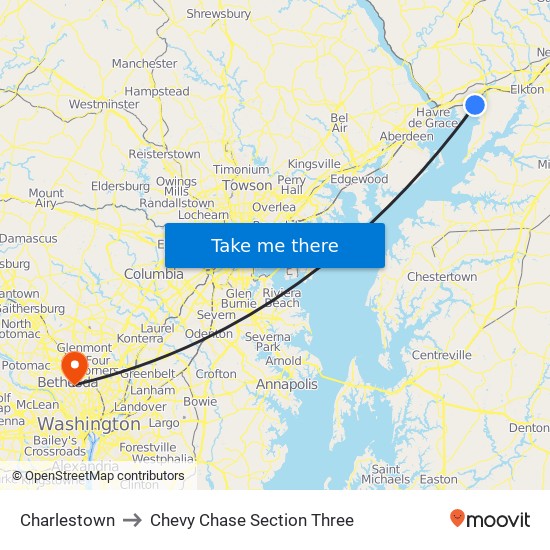Charlestown to Chevy Chase Section Three map