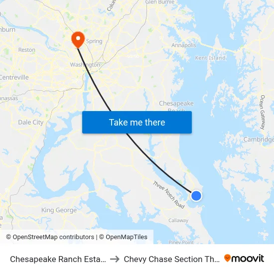 Chesapeake Ranch Estates to Chevy Chase Section Three map