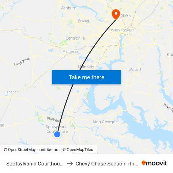 Spotsylvania Courthouse to Chevy Chase Section Three map