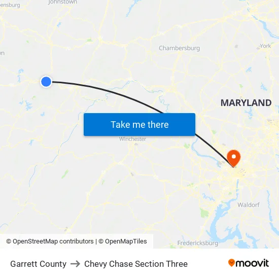 Garrett County to Chevy Chase Section Three map