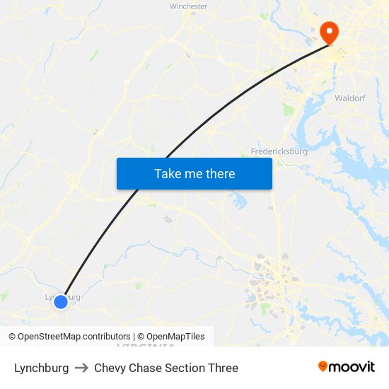 Lynchburg to Chevy Chase Section Three map