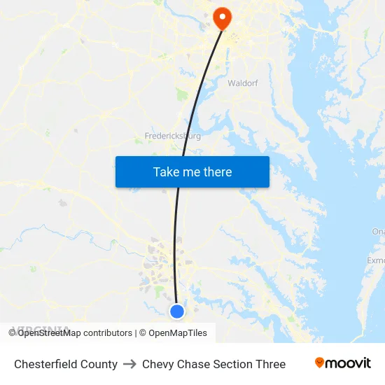 Chesterfield County to Chevy Chase Section Three map