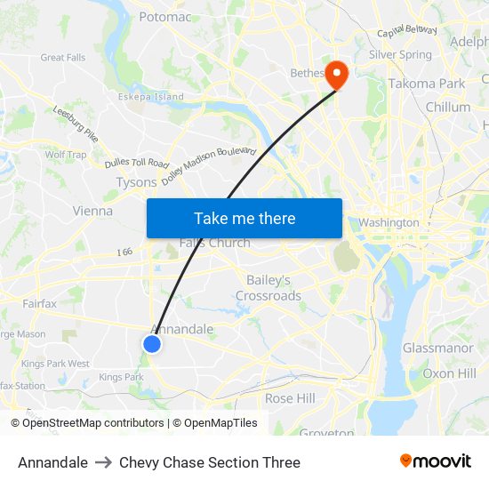 Annandale to Chevy Chase Section Three map