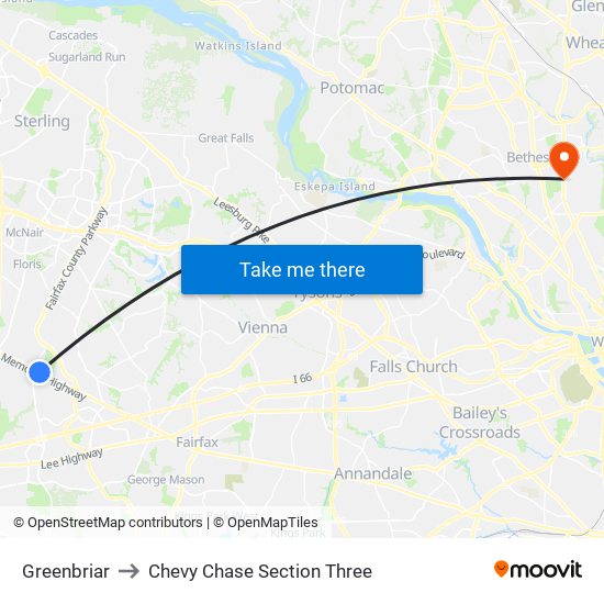 Greenbriar to Chevy Chase Section Three map