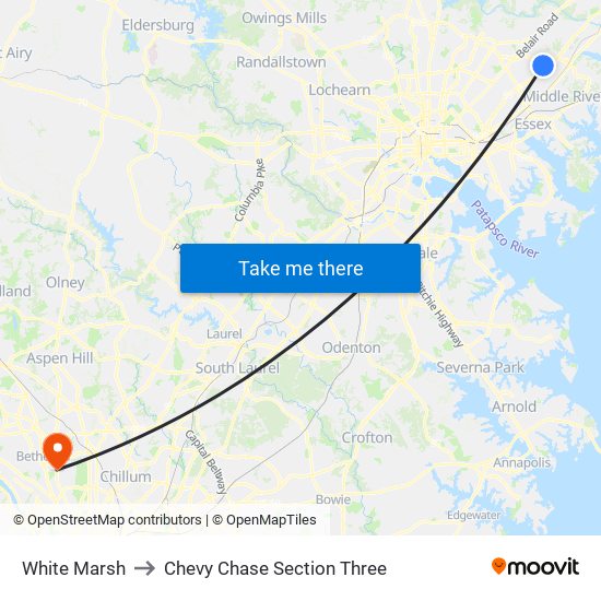 White Marsh to Chevy Chase Section Three map